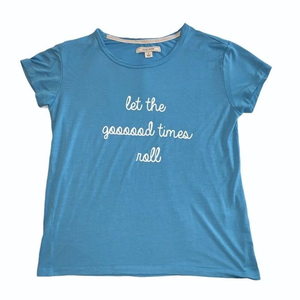 Women's Tee shirt Let the Goooood Times Roll Adam Levine Blue Super Soft Spring